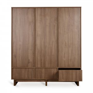 Armoire xl avec 3 portes et 3 tiroirs kyo - walnut Quax