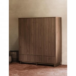 Armoire xl avec 3 portes et 3 tiroirs kyo - walnut Quax
