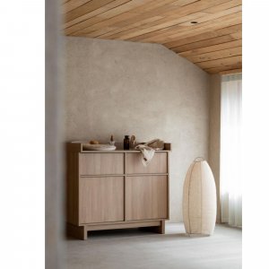 Commode avec 2 portes et 2 tiroirs kyo - honey ash Quax