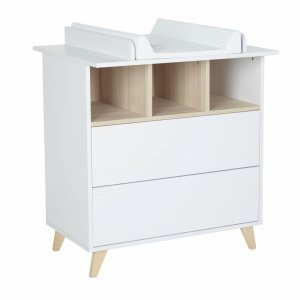 Commode 2 tiroirs 3 niches loft white Quax