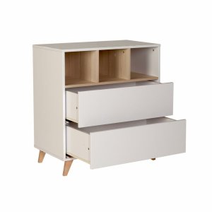 Commode 2 tiroirs 3 niches loft white Quax