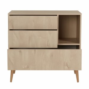 Commode 3 tiroirs 1 niche cocoon natural oak Quax