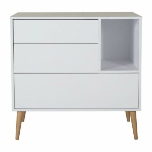 Commode 3 tiroirs 1 niche cocoon ice white Quax