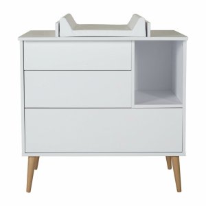 Commode 3 tiroirs 1 niche cocoon ice white Quax