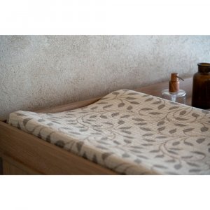 Housse de matelas à langer natural - leaf Quax