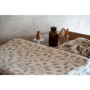 Housse de matelas à langer natural - leaf Quax