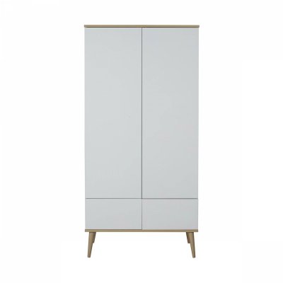 Chambre trio lit bébé 60x120 cm + armoire + commode avec plan à langer flow white & oak