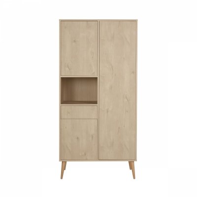 Chambre trio lit bébé 70x140 cm évolutif en lit enfant + armoire + commode avec plan à langer cocoon natural oak