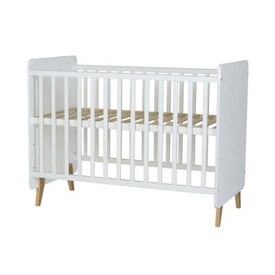 Chambre trio lit bébé 60x120 cm + armoire xl + commode avec plan à langer loft white