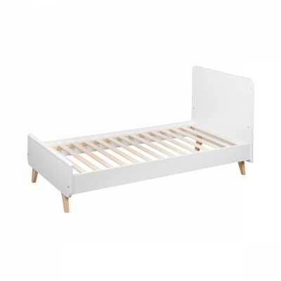 Chambre trio lit bébé 70x140 cm évolutif en lit enfant + armoire + commode avec plan à langer loft white
