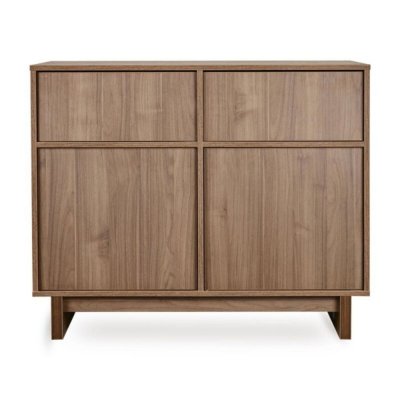 Chambre duo kyo lit bébé évolutif 70 x 140 cm + commode - walnut