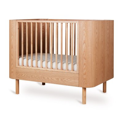 Chambre duo lit bébé 110x70 cm yume natural ash + commode 2 portes yume naturel ash wood
