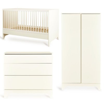 Chambre bébé trio tsugi lit 70 x 140 cm + commode + armoire butter
