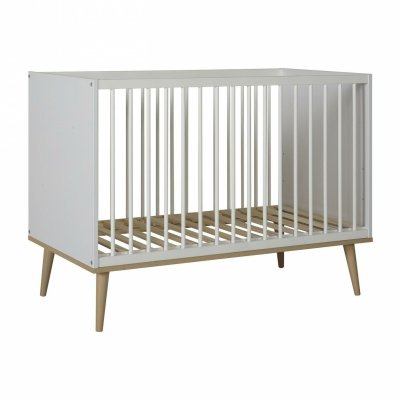 Lit bébé 60x120 cm flow white et oak