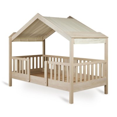 Toit pour lit cabane enfant 90 x 200 cm en tissu chalet butter