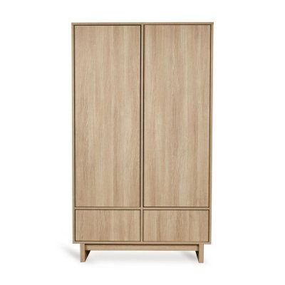 Armoire avec 2 portes battantes et 2 tiroirs kyo - honey ash
