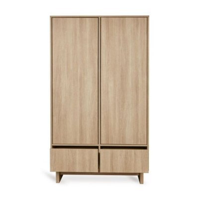 Armoire avec 2 portes battantes et 2 tiroirs kyo - honey ash
