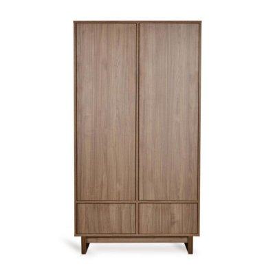 Armoire avec 2 portes battantes et 2 tiroirs kyo - walnut