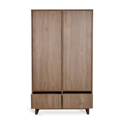Armoire avec 2 portes battantes et 2 tiroirs kyo - walnut