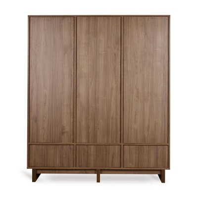 Armoire xl avec 3 portes et 3 tiroirs kyo - walnut