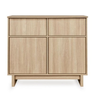 Commode avec 2 portes et 2 tiroirs kyo - honey ash