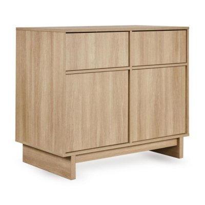 Commode avec 2 portes et 2 tiroirs kyo - honey ash