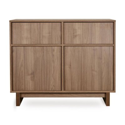 Commode avec 2 portes et 2 tiroirs kyo - walnut