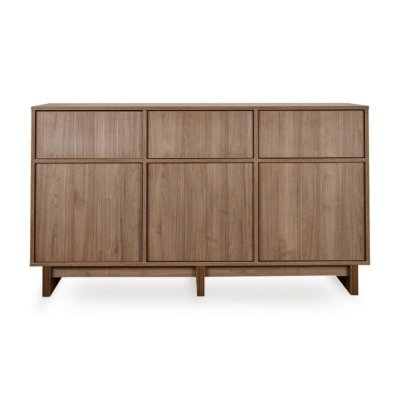 Commode xl avec 3 portes et 3 tiroirs kyo - walnut