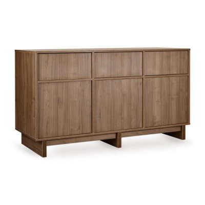 Commode xl avec 3 portes et 3 tiroirs kyo - walnut