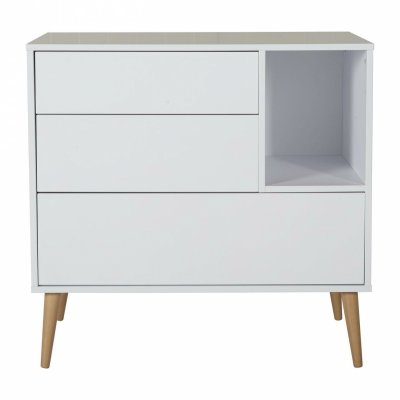 Commode 3 tiroirs 1 niche cocoon ice white