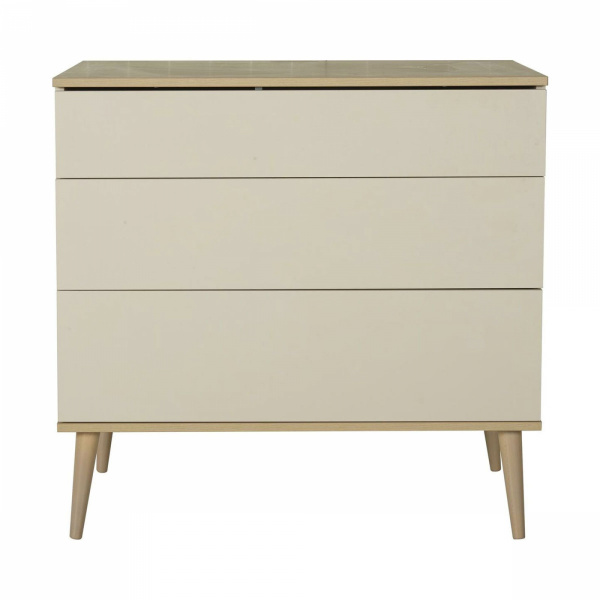 Chambre duo lit bébé 60x120 cm + commode avec plan à langer flow white & oak Quax