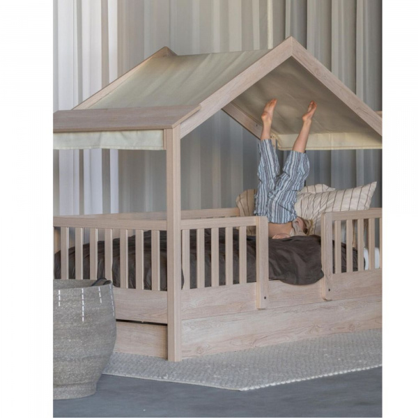 Pack lit cabane évolutif 90x200 cm avec toit chalet butter Quax