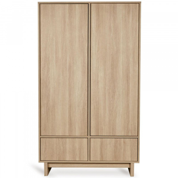 Chambre bébé trio kyo lit 70 x 120 cm + commode xl + armoire honey ash Quax