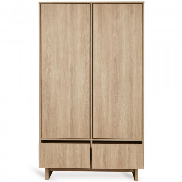 Chambre bébé trio kyo lit 70 x 120 cm + commode xl + armoire honey ash Quax
