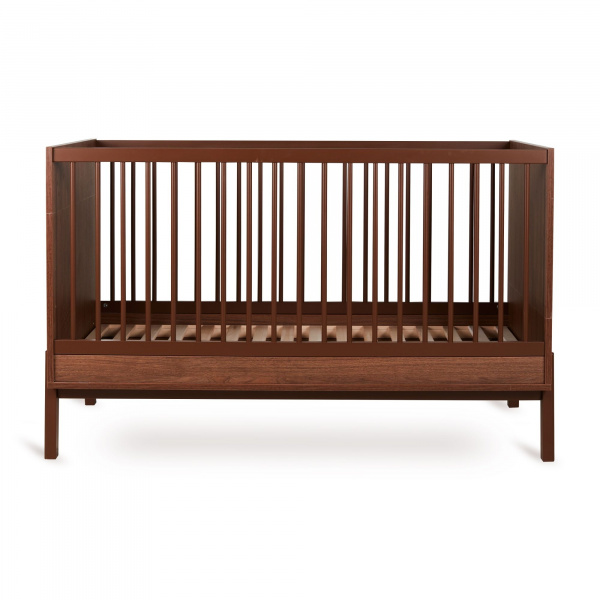 Chambre duo lit bébé 70x140cm ashi chataignier+commode 3 tiroirs ashi chataignier avec plan à langer Quax