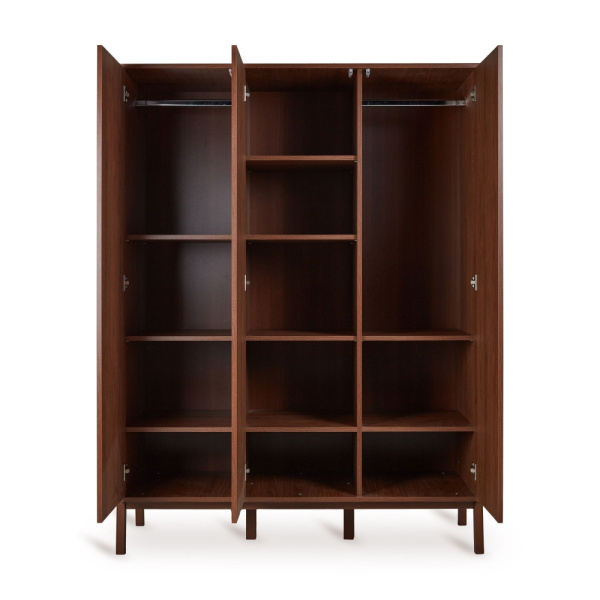 Chambre trio lit bébé 60x120 cm ashi chataignier+commode 3 tiroirs ashi chataignier avec plan à langer+armoire 3 portes ashi chataignier Quax