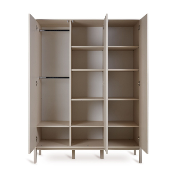 Chambre trio lit bébé 70x140 cm ashi argile + commode 3 tiroirs avec plan à langer + armoire 3 portes Quax