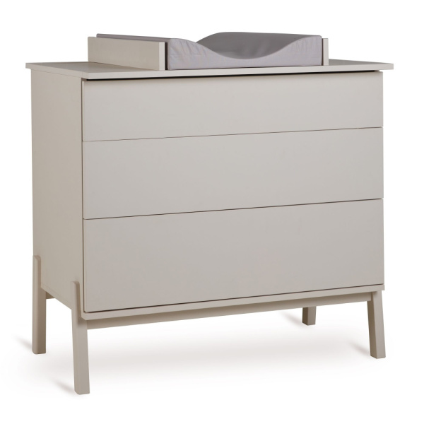 Chambre duo lit bébé 70x140 cm ashi argile+commode 3 tiroirs ashi argile avec plan à langer Quax