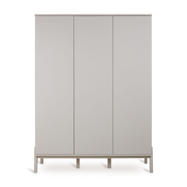 Chambre trio lit bébé 60x120 cm ashi argile+commode 3 tiroirs avec plan à langer+armoire 3 portes Quax