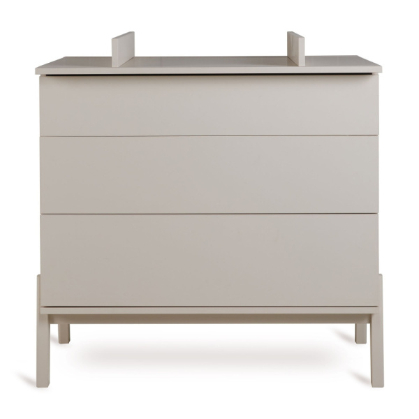 Chambre duo lit bébé 60x120 cm ashi argile+commode 3 tiroirs avec plan à langer Quax