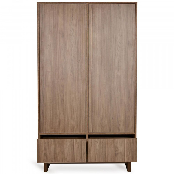 Chambre bébé trio kyo lit 70 x 120 cm + commode xl + armoire walnut Quax