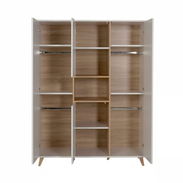 Chambre trio lit bébé 60x120 cm évolutif en lit junior + armoire xl + commode avec plan à langer loft Quax