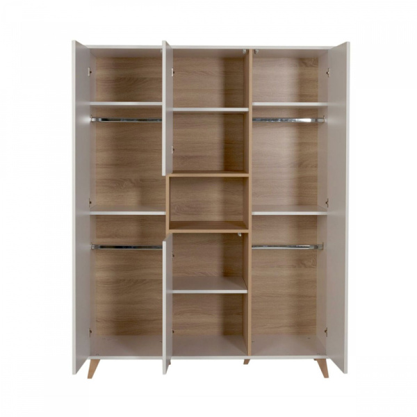 Chambre trio lit bébé 60x120 cm + armoire + commode avec plan à langer loft white Quax