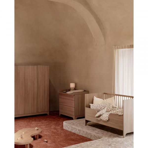 Chambre bébé duo tsugi : lit 70 x 140 cm + commode honey ash Quax