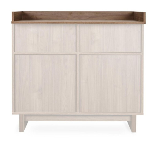 Chambre bébé trio kyo lit 70 x 120 cm + armoire xl + commode xl avec plan à langer - walnut Quax