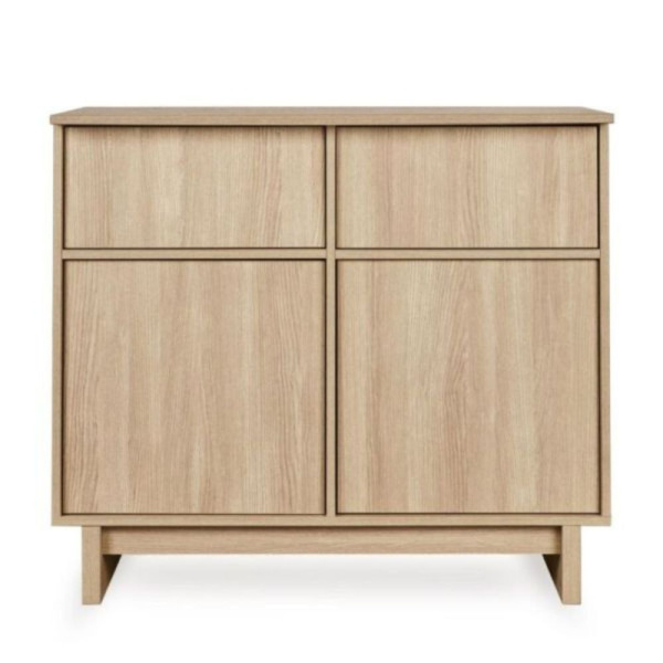 Chambre duo kyo lit bébé évolutif 70 x 120 cm + commode avec plan à langer - honey ash Quax