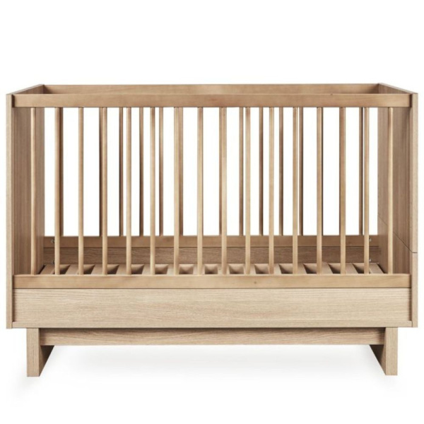 Chambre duo kyo lit bébé évolutif 70 x 120 cm + commode avec plan à langer - honey ash Quax