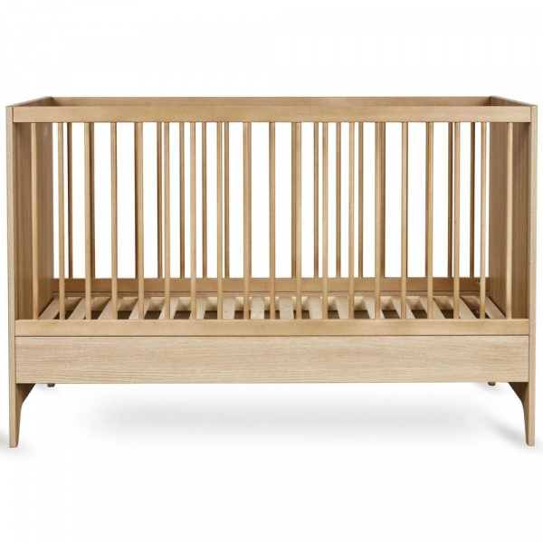 Chambre bébé trio tsugi lit 70 x 140 cm + commode + armoire xl honey ash Quax