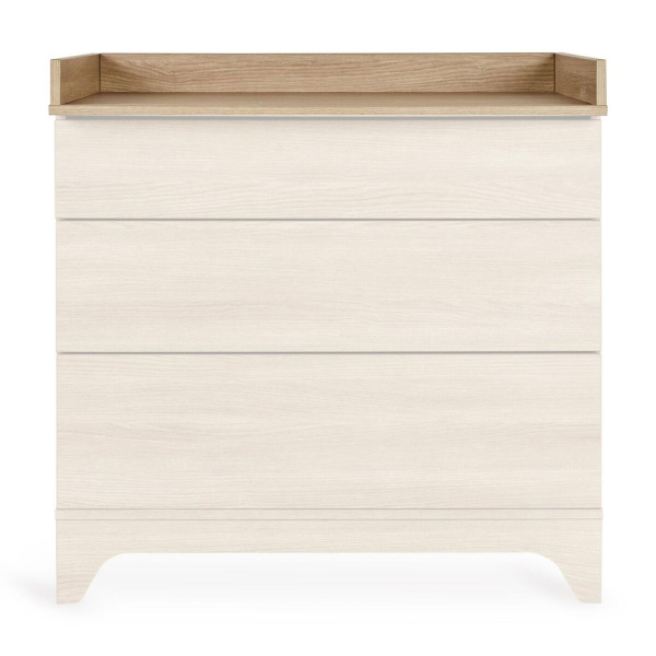 Chambre bébé trio tsugi lit 70 x 140 cm + armoire xl+ commode avec plan à langer honey ash Quax