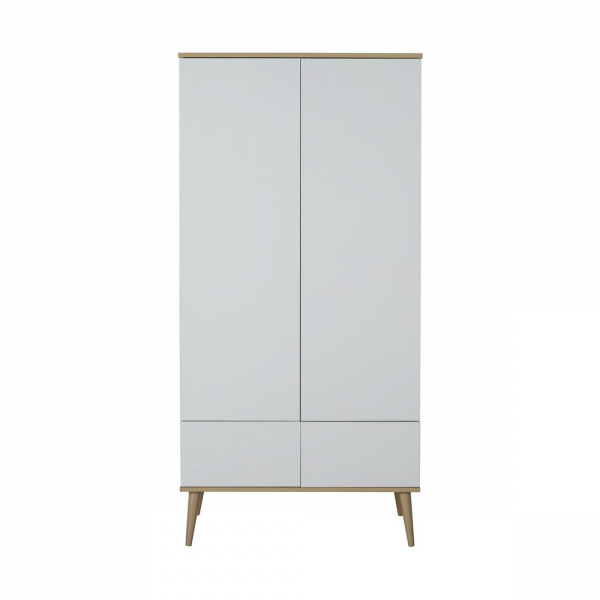 Chambre duo lit bébé 60x120 cm + commode avec plan à langer flow white & oak Quax
